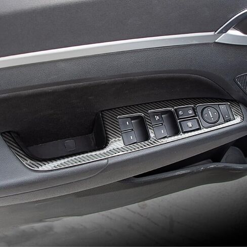 AOKIO متوافق مع غطاء لوحة مفاتيح نافذة باب Hyundai Elantra 2017 2018 2019 (باب خلفي فضي اللون بدون أزرار تسخين المقعد) in Kuwait