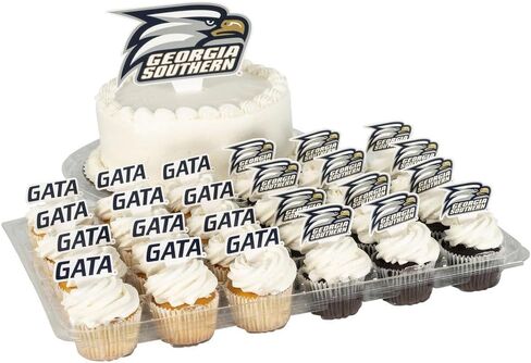 Desert Cactus Georgia Southern University Cupcake Topper and Cake Toppers Set - GSU Eagles 25 Pcs Food Party Supplies, Decorations, Graduation and Game Day in Kuwait