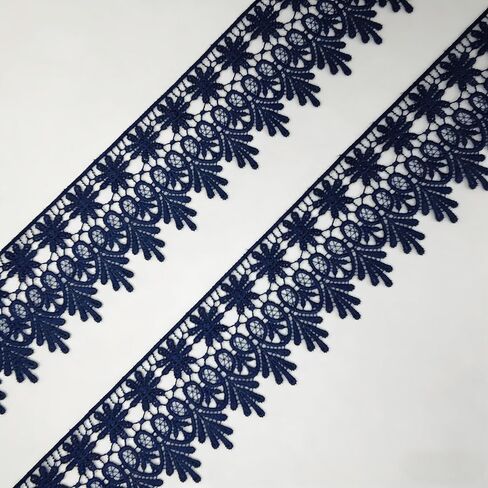 5 Yard White Floral Lace Edge Trim, 9cm Wide Lace Ribbon Trimmings, Sewing Applique for Wedding Dress, Gift Party Decoration DIY Crafts in Saudi Arabia