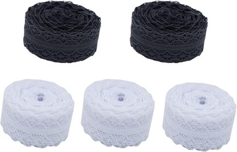 5 Rolls Vintage Floral Lace Trim Ribbon - Each of 10 Yards x 1.18 Inch | Polyester Craft Lace for Sewing, Gift Wrapping, Wedding Decor | DIY Supplies, 50 Yards in Total in Saudi Arabia