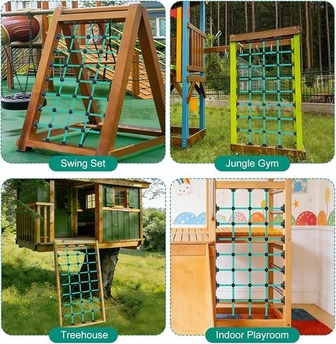 Climbing Net for Kids with Installation Base for 30" × 60" Wooden Frames, 1000 lbs Capacity Cargo Climbing Net Ladder for Playgrounds, Treehouses, Swing Sets & Outdoor Obstacle Courses in Saudi Arabia