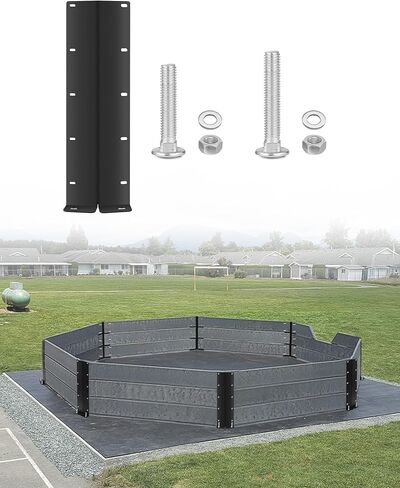 Gaga Pit Brackets – Heavy Duty Steel Brackets for DIY Wooden Octagon Pit, 11-Gauge (1/8") Powder Coated, Includes Bolts/Washers/Nuts – Easy Assembly, Wood Panels Not Included in Saudi Arabia