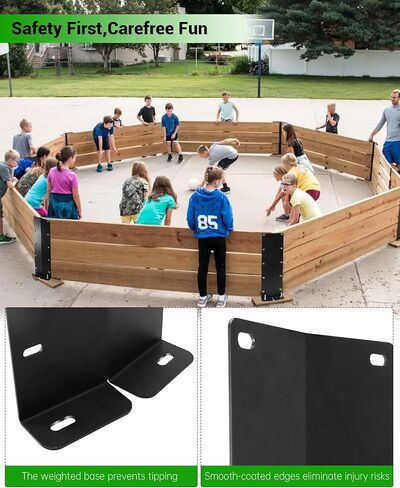 Gaga Pit Brackets – Heavy Duty Steel Brackets for DIY Wooden Octagon Pit, 11-Gauge (1/8") Powder Coated, Includes Bolts/Washers/Nuts – Easy Assembly, Wood Panels Not Included in Saudi Arabia