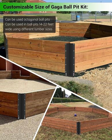 Gaga Pit Brackets – Heavy Duty Steel Brackets for DIY Wooden Octagon Pit, 11-Gauge (1/8") Powder Coated, Includes Bolts/Washers/Nuts – Easy Assembly, Wood Panels Not Included in Saudi Arabia