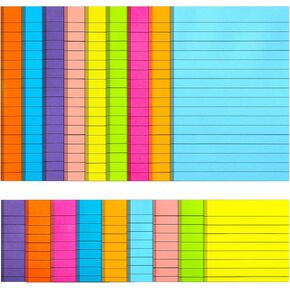 18 Pack Lined Sticky Notes 9 Bright Colors Self-Stick Note Pads with Lines 4x6 & 3x3 Super Sticking Power Memo Pads Big Rectangular Notes Pad Its for Office, School, Meeting in Kuwait