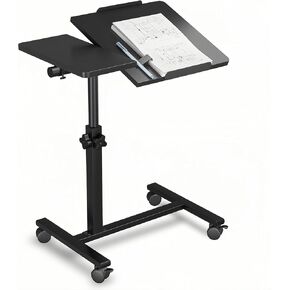 Overbed Table with Wheels Adjustable Height Beside Desk Rolling Hospital Over Bed Table Laptop Stand for Couch Tray Table Bed Sofa Side Table Computer Workstations-Coffee in Saudi Arabia