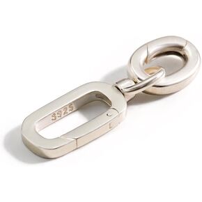 1PC 925 Sterling Silver Lobster Clasp with Oval Spring Gate Rings for Necklace Extension Buckle DIY Jewelry (Silver, M) in Saudi Arabia