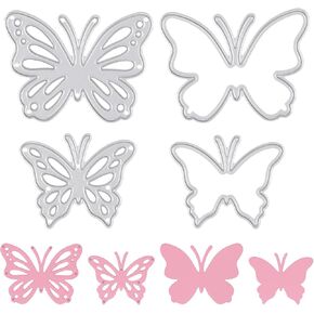 Butterflies Die Cut 4Pcs Large Butterfly Dies for Card Making Metal Butterfly Dies for DIY Embossing Card Making Scrapbooking, Silver in Saudi Arabia