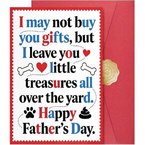 JWSCYSY Cute Dog Dad Fathers Day Card, Funny Father's Day Card Gift from Dog, Gifts for Men Husband, 5.3x8 Folded with Envelope & Sticker Happy Fathers Day Decorations. in Kuwait
