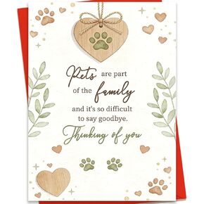 Pet Sympathy Card, Pet Loss Card for Dog Cat, Dog Sympathy Card, Thinking of You Condolence Card, Loss of Pet Card for Friend Family Coworker, Pet Memorial Card in Saudi Arabia