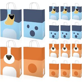 OU RUI 12Pcs Blue Dog Birthday Party Gift Bag Favors Cookie Chocolate Candy Snack Bags Dog Theme Party Carry Bag in Kuwait
