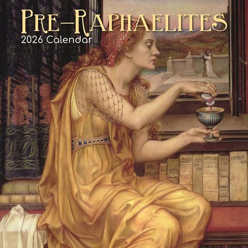 The Gifted Stationery 2026 Square Wall Calendar, Pre-Raphaelites, 16-Month Arts & Antiques Theme Hanging Calendar with 180 Reminder Stickers, Month Planner for Home or Creative Spaces, 12x12 In in Kuwait