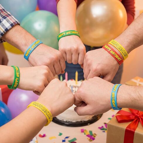 24 Pcs Cartoon Animation Party Favors Happy Birthday Bracelet Decorations 6 Styles Silicone Wristband Bulk for Cartoon Theme Birthday Party Supplies in Kuwait