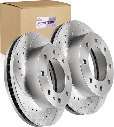 Front Brake Rotors Replacement for 2003 2004 2005 2006 2007 2008 2009 2010-2020 Chevy Express 3500, for Silverado Suburban GMC Sierra 1500 2500 3500 HD Brakes, Drilled Slotted Front 12.8" in Kuwait