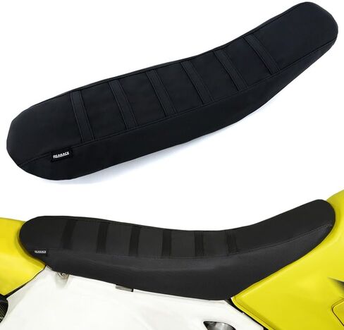 Universial Non-Slip Striped Grip Gripper Seat Cover Fit for Most Dirt Bike Motorcycle Soft Leather Seat Cover (Black) in Kuwait