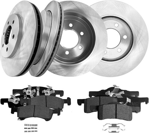 PM Auto Set of 12 Front 329.95mm-Rear 342mm Brake Disc Rotors-Ceramic Brake Pad Kit Replacement For 2003-2006 Ford Expedition in Kuwait