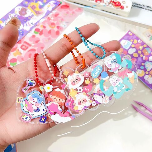 50 Sheets Kawaii Korean Style Decorative Sticker Set for Photocards, Journaling, Scrapbooking, and Aesthetic Crafts in Kuwait