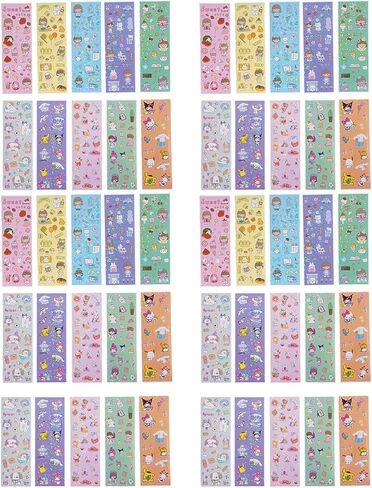 50 Sheets Kawaii Korean Style Decorative Sticker Set for Photocards, Journaling, Scrapbooking, and Aesthetic Crafts in Kuwait