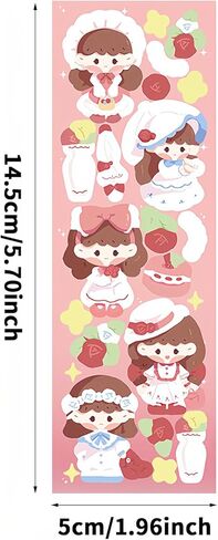 50 Sheets Kawaii Korean Style Decorative Sticker Set for Photocards, Journaling, Scrapbooking, and Aesthetic Crafts in Kuwait