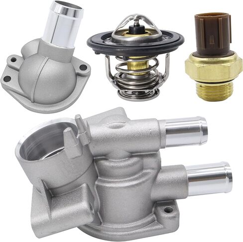 HiSport 19311-P2A-000 19320-P2A-000 Thermostat Housing Cover Water Outlet Thermostat & Sensor Compatible with Honda Civic 1.6L 1996-2000 Replaces 37760-P000-003 19301 in Kuwait