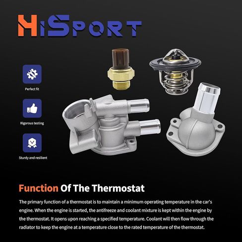 HiSport 19311-P2A-000 19320-P2A-000 Thermostat Housing Cover Water Outlet Thermostat & Sensor Compatible with Honda Civic 1.6L 1996-2000 Replaces 37760-P000-003 19301 in Kuwait