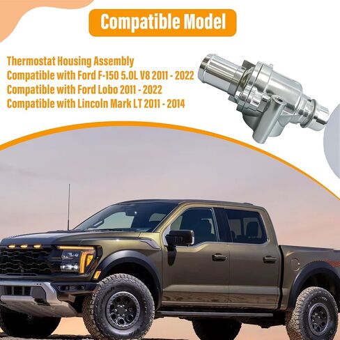 902-5153 Engine Coolant Thermostat Housing Assembly BL3Z8A586D Compatible with Ford F-150 5.0L V8 2011-2022 Compatible with Lobo 2011-2022 Compatible with Lincoln Mark LT 2011-2014 86013 CO34944 in Saudi Arabia