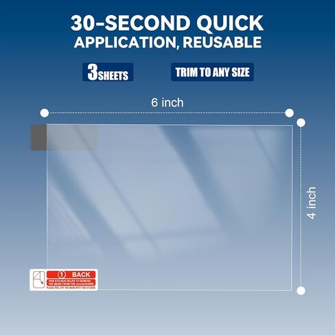 Windshield Sticker Protector Sheets, 3 Pack – 4"×6" Heat-Resistant Static Cling Film for Car Decals, Easy Apply & Remove, Leaves No Residue in Saudi Arabia
