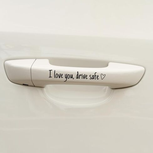 8Pcs I Love You Drive Safe Mirror Stickers, Cute Car Window Stickers And Decals, Rearview Mirror Accessories Gifts For Women & Men(Black) in Saudi Arabia