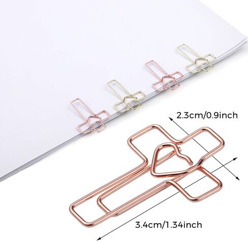 BESARME 100 Pack Heart Cross Paper Clips for Bible, Gold Paperclips Bookmarks Bible Study Supplies Christian Gifts for Women Office School Supplies Faith Decorative Binder Clips Bookmarks in Kuwait