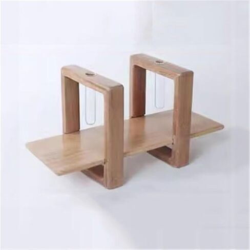 Bookshelf Home Simple Bookshelf Adjustable Desk Wooden Storage Rack with Glass Tube for Living Room Home Office in Saudi Arabia