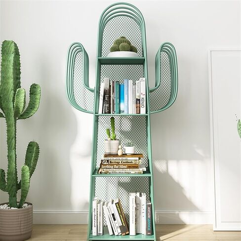 Bookshelf Picture Book Shelf, Living Room, Creative Floor-Standing Bookshelf, Special-Shaped Iron Art, Simple Bedroom Bookcase Storage Rack for Living Room Home Office in Saudi Arabia