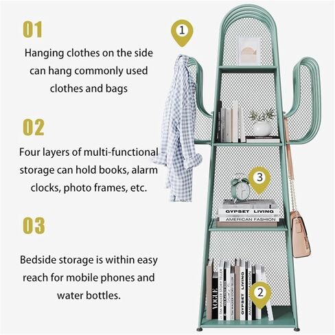 Bookshelf Picture Book Shelf, Living Room, Creative Floor-Standing Bookshelf, Special-Shaped Iron Art, Simple Bedroom Bookcase Storage Rack for Living Room Home Office in Saudi Arabia