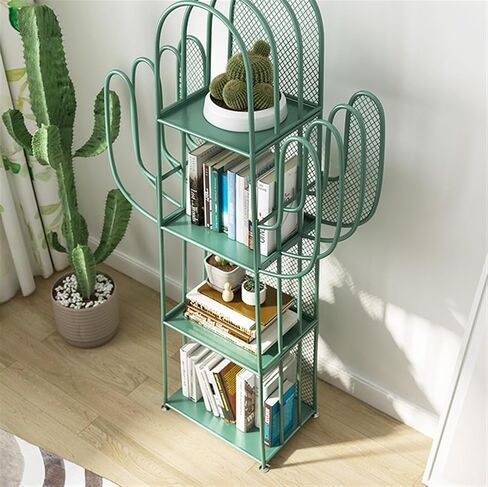 Bookshelf Picture Book Shelf, Living Room, Creative Floor-Standing Bookshelf, Special-Shaped Iron Art, Simple Bedroom Bookcase Storage Rack for Living Room Home Office in Saudi Arabia