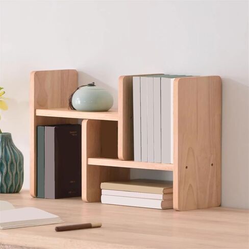 Bookshelf Extendable Minimalist Storage Rack Wooden Home Tabletop Bookshelf for Living Room Home Office in Saudi Arabia