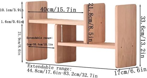 Bookshelf Extendable Minimalist Storage Rack Wooden Home Tabletop Bookshelf for Living Room Home Office in Saudi Arabia