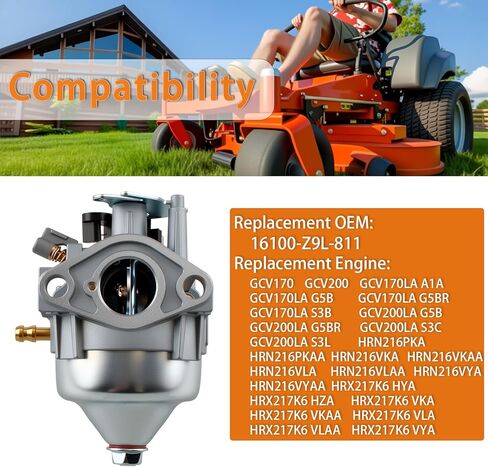 16100-Z9L-811 استبدال المكربن ​​لهوندا GCV170 GCV170LA GCV160 HRN216 HRX217 محرك المكربن ​​مع شرارة التوصيل f فلتر الهواء in Kuwait