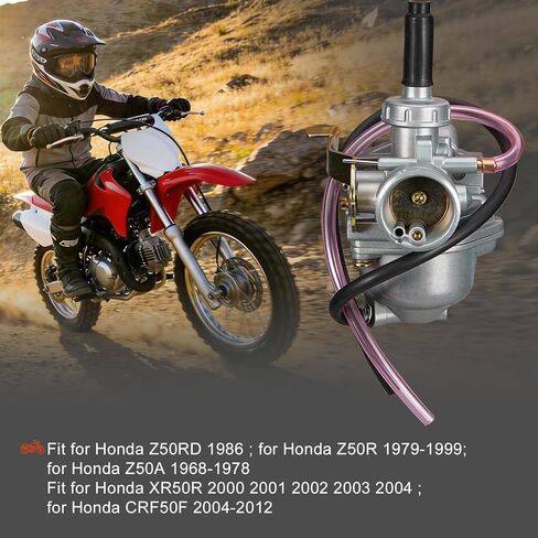 مكربن ​​XR50 CRF50 مع فلتر هواء وصمام وقود بيتكوك، مناسب لدراجة Honda CRF50F Z50 CRF XR 50R Z50R Z50A Mini Trail 50 الصغيرة، متوافق مع CRF50F 2004-2017، XR50R 2000-2003، Z50A 1972-1977 in Kuwait