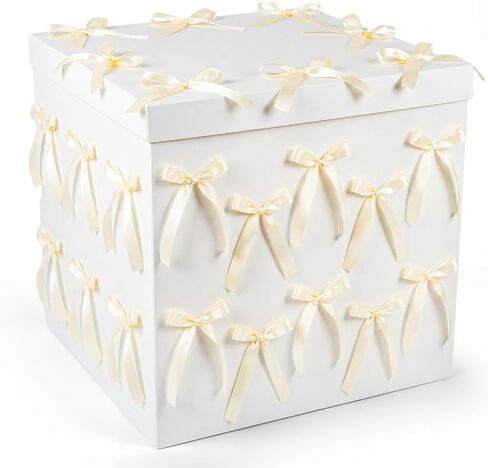 Kolldenn Extra Large Gift Box with Lid, 20x20x20 Giant Jumbo White Gift Boxes with Bow and Ribbon for Gender Reveal Big Present Birthday Special Celebrations Anniversaries Wedding Party Decor(Gold) in Saudi Arabia