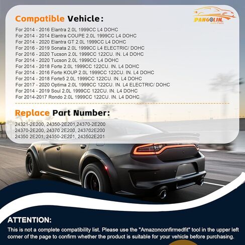 مجموعة سلسلة التوقيت PANGOLIN مع ترس VVT يناسب 2014-2016 Elantra Tucson Kia Soul Forte5 2.0L جزء استبدال السيارات، استبدال 24321-2E200 24350-2E200 24370-2E200 in Kuwait