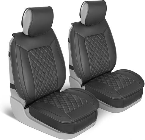 MotorBox Seat Covers for Ford F-150 2009-2023 F-250/F-350 17-23 Prestige Edition Faux Leather Black & Beige F150 Seat Covers Diamond Stitched Cushioned Seat Protectors Full Set in Saudi Arabia