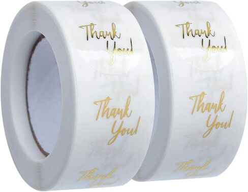 1000Pcs 1 inch Clear Self Adhesive Thank You Stickers,Round Transparent PVC Envelope Seal Labels for Business, Weddings, Festivals, Baby Showers and Birthday Parties in Saudi Arabia