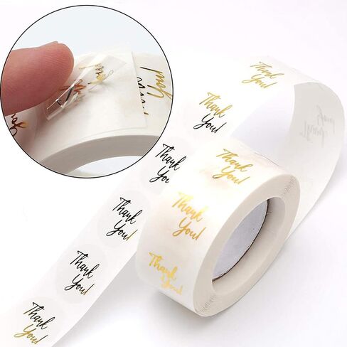1000Pcs 1 inch Clear Self Adhesive Thank You Stickers,Round Transparent PVC Envelope Seal Labels for Business, Weddings, Festivals, Baby Showers and Birthday Parties in Saudi Arabia