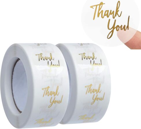 1000Pcs 1 inch Clear Self Adhesive Thank You Stickers,Round Transparent PVC Envelope Seal Labels for Business, Weddings, Festivals, Baby Showers and Birthday Parties in Saudi Arabia