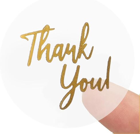 1000Pcs 1 inch Clear Self Adhesive Thank You Stickers,Round Transparent PVC Envelope Seal Labels for Business, Weddings, Festivals, Baby Showers and Birthday Parties in Saudi Arabia