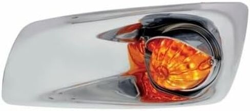 UNITED PACIFIC 42726 Bumper Guide Light, Bumper Light Bezel, LH, with 19 Amber LED Watermelon Light & Visor, for 2007-2017 KW T660, Amber Lens in Kuwait