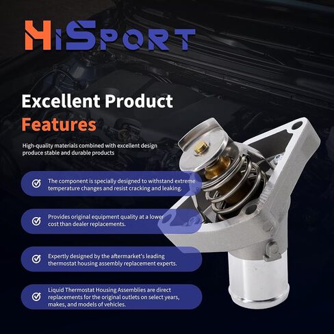 HiSport مبرد ترموستات الإسكان 902-5140 متوافق مع نيسان 370Z، ماكسيما، بديل لإنفينيتي EX35، EX37، FX35، FX37، Q40، Q50، Q60، Q70، Q70L، QX50، QX60، QX70، G25، G37، I30، M35h، M37 in Kuwait
