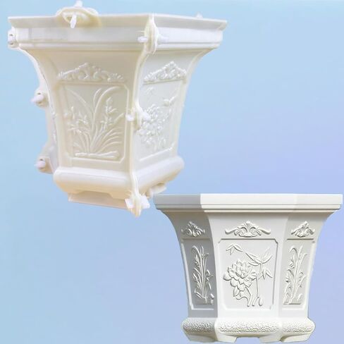 Hexagonal Cement Flower Pot Molds, Reusable Concrete Planter Molds for Large Planters, Garden Outdoor Decor (31 CM) in Saudi Arabia
