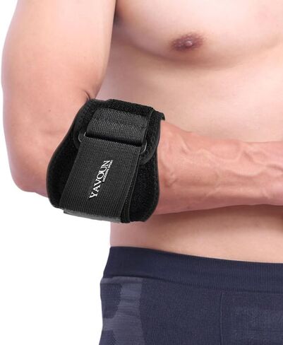 Forearm Wraps for Pain, Tennis Elbow Brace Tendonitis Treatment, Adjustable Elbow Strap Support Brace - Acupressure Elbow Brace for Elbow Pain Relief (Black, L - XXL) in Saudi Arabia