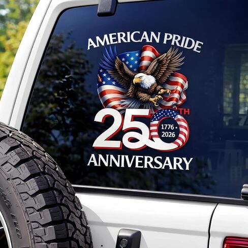 5 قطع ملصق لنافذة السيارة USA Eagles 250th Anniversary Semiquincentennial 1776-2026، مقاوم للماء ومقاوم للطقس من الفينيل God Bless America للسيارات والأكواب والخوذ وأجهزة الكمبيوتر المحمول (6 بوصات (14 سم)) in Kuwait
