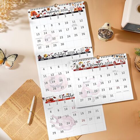 Calendar 2026-2027 - 3-Month Wall Calendar 2026-2027 Vertical Display (Folded in a Month), May 2026 - June 2027, 11" x 26" in Saudi Arabia